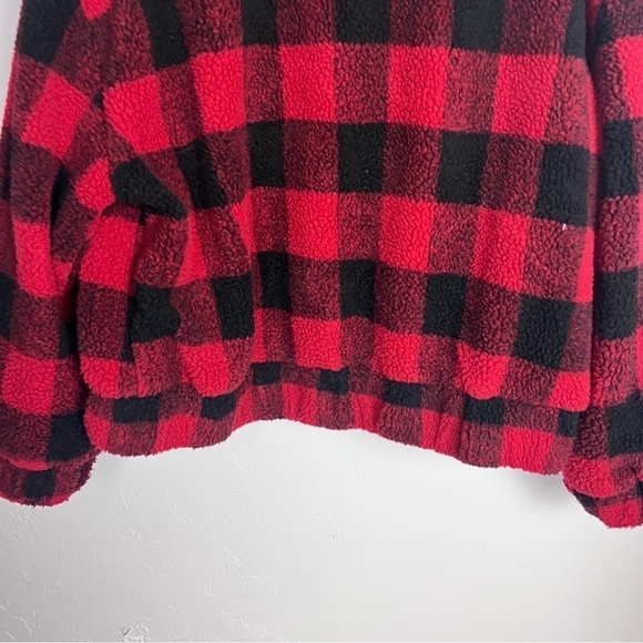Plaid jacket fuzzy sherpa coat - Picture 11 of 13